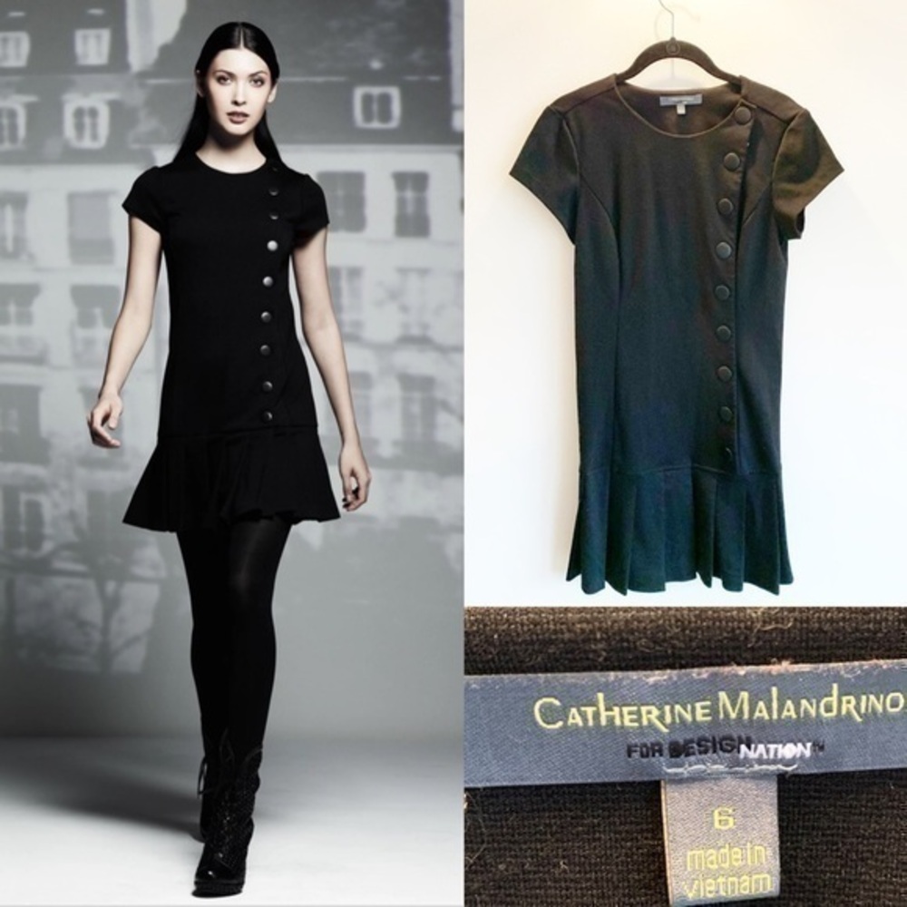 Catherine Malandrino for DesigNation Pleated Ponte Dress in Size 6